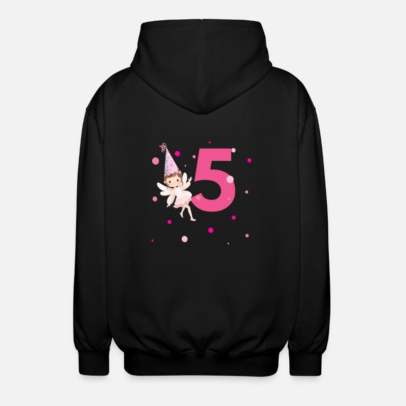 5e anniversaire fée rose - Veste à capuche unisexe - noir