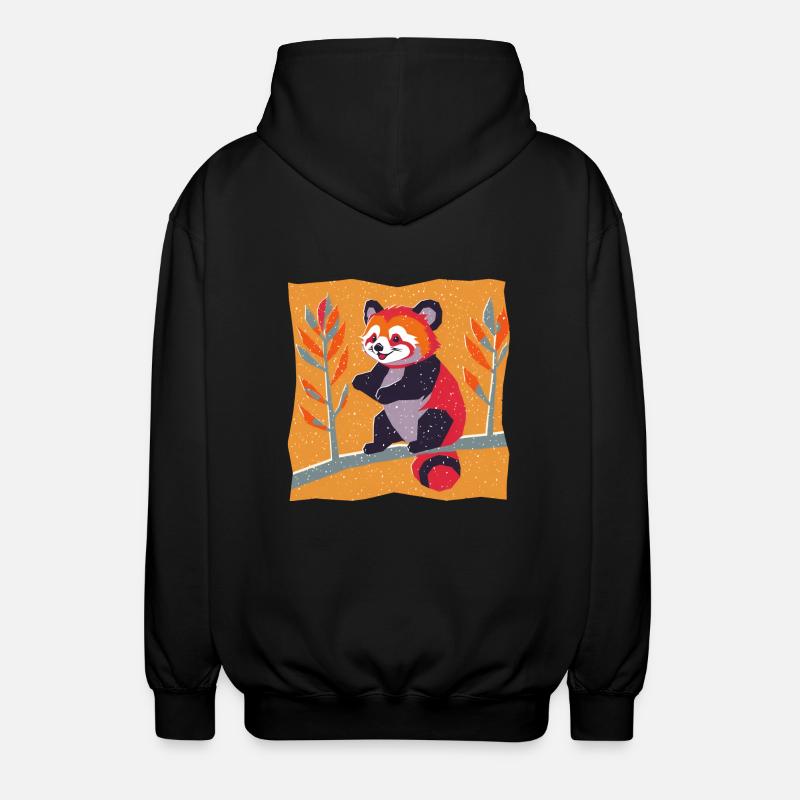 Roter Panda - Unisex Kapuzenjacke - Schwarz