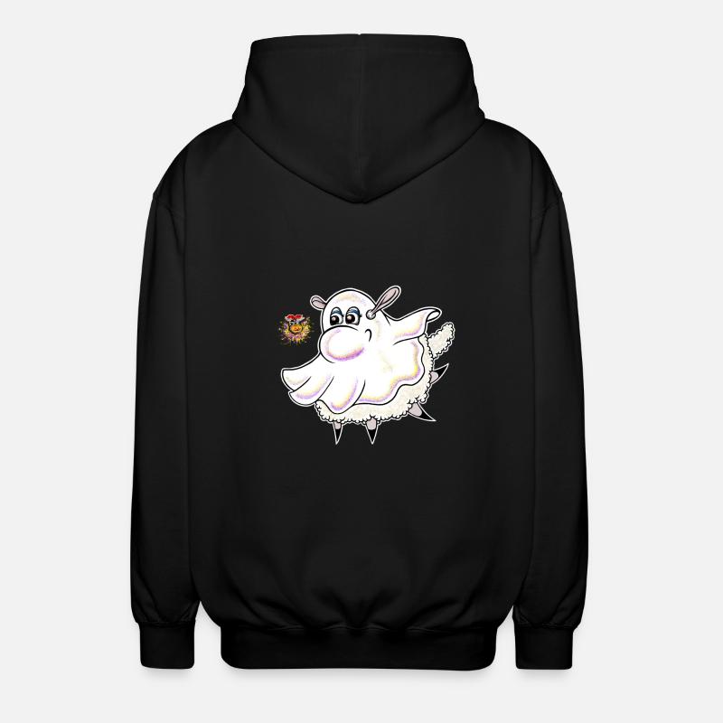 Wolly Sheepling Halloween Ghost - Unisex Hooded Jacket - black