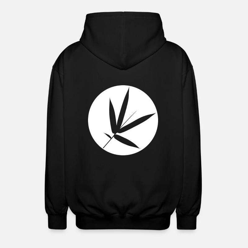 bamboo leaf - Unisex Hooded Jacket - black