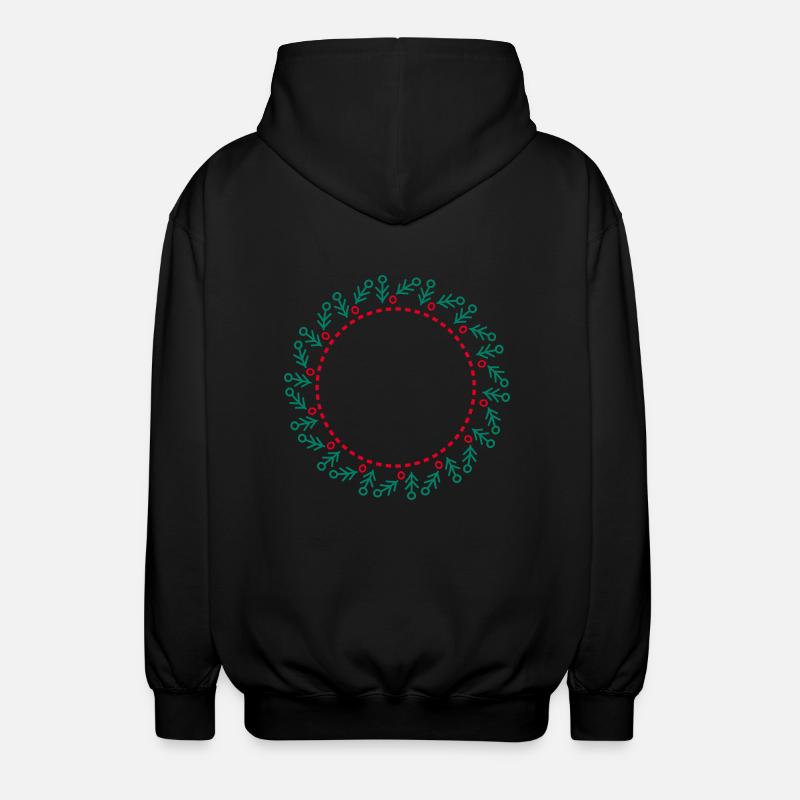 Neujahrs- und Weihnachtskranz - Unisex Kapuzenjacke - Schwarz