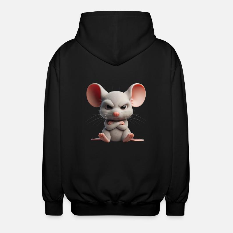 Maus grimmig 2 - Unisex Kapuzenjacke - Schwarz