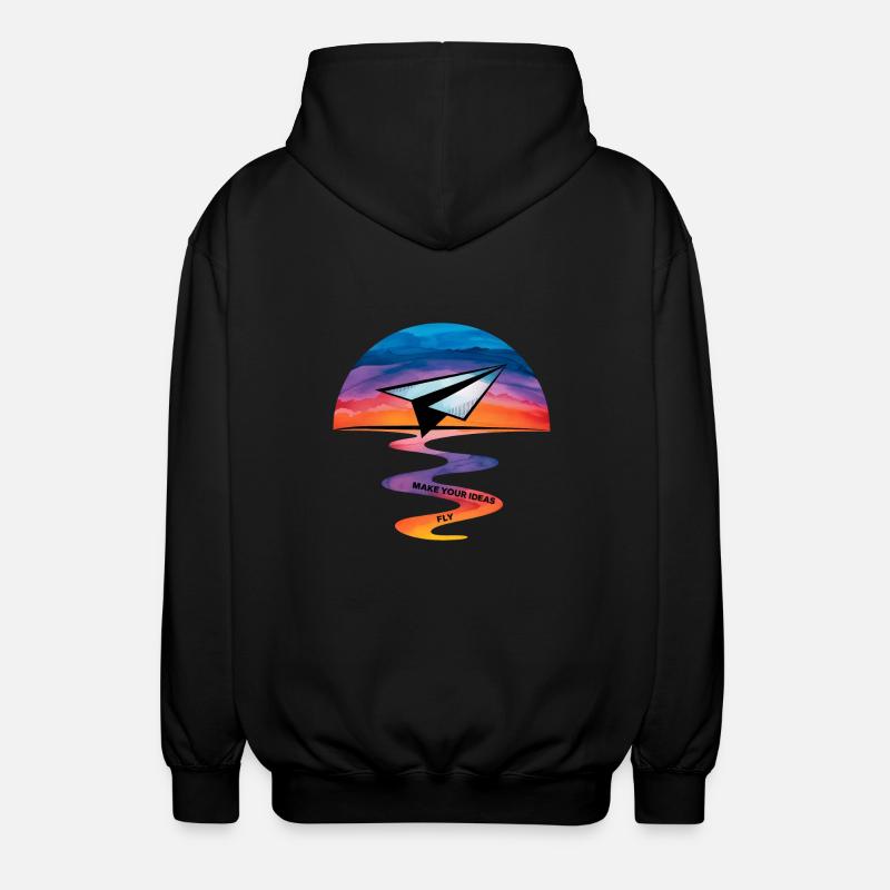 Make Your Ideas Fly - Unisex Hooded Jacket - black