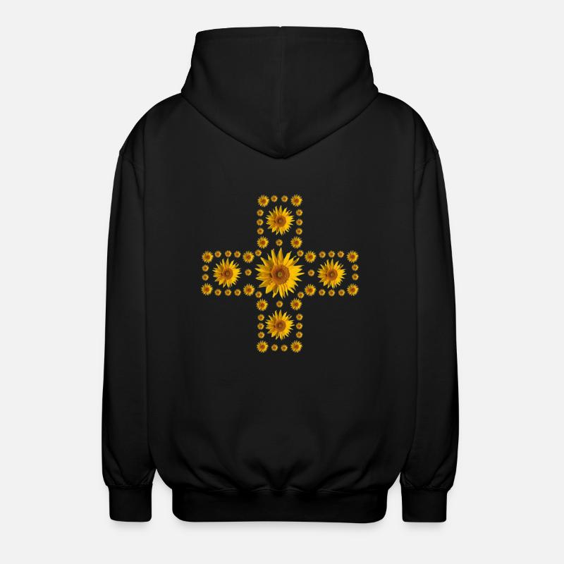 Croix de tournesol - Veste à capuche unisexe - noir