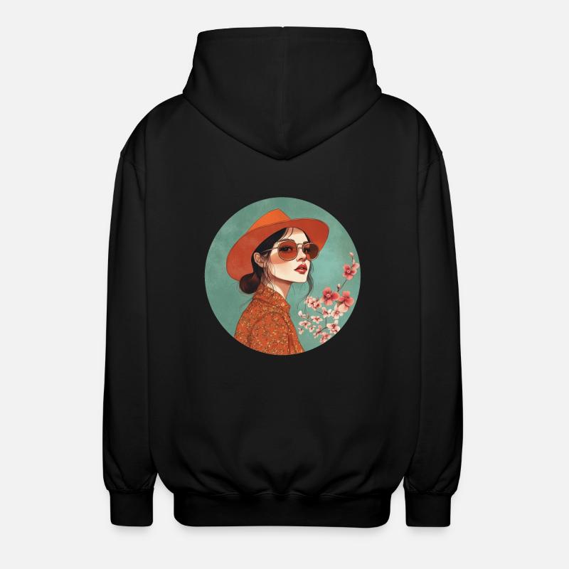 Stilvolle Eleganz: Zeitloser Boho-Chic! - Unisex Kapuzenjacke - Schwarz