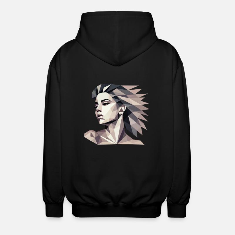 Design "Triangular reflect" - Unisex Kapuzenjacke - Schwarz