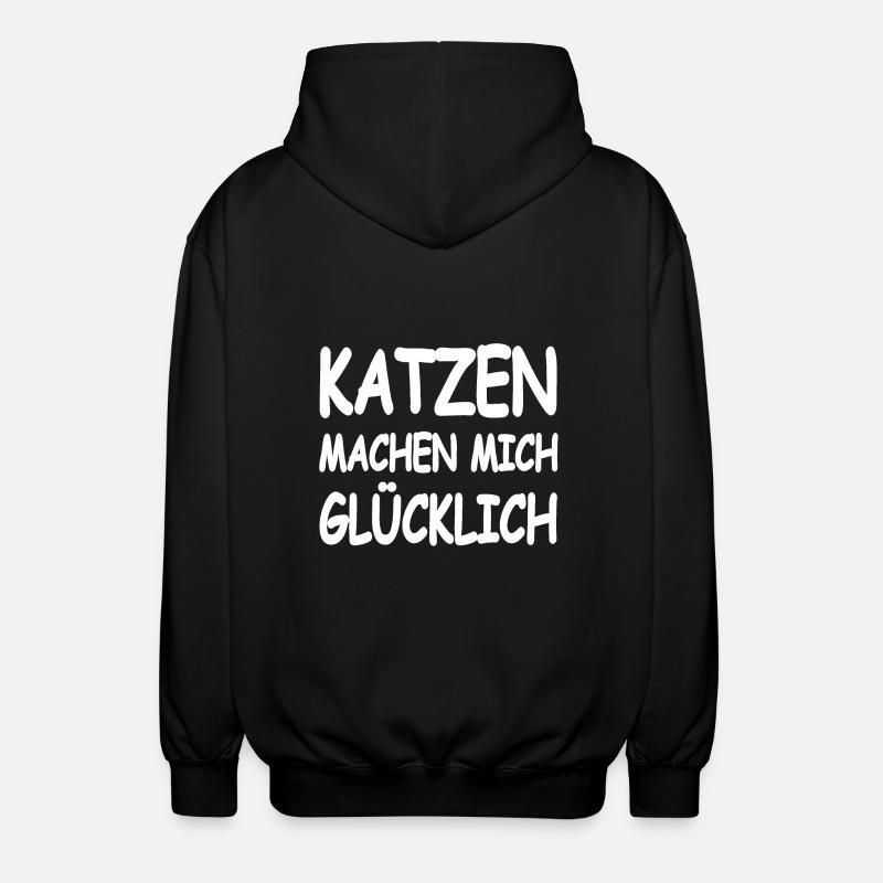 Katzen - Unisex Kapuzenjacke - Schwarz