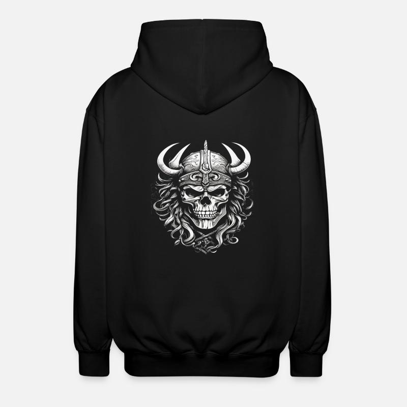 Wikinger Schädel - Unisex Kapuzenjacke - Schwarz