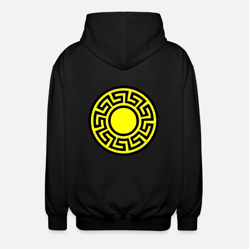 Disk Pattern - Unisex Hooded Jacket - black