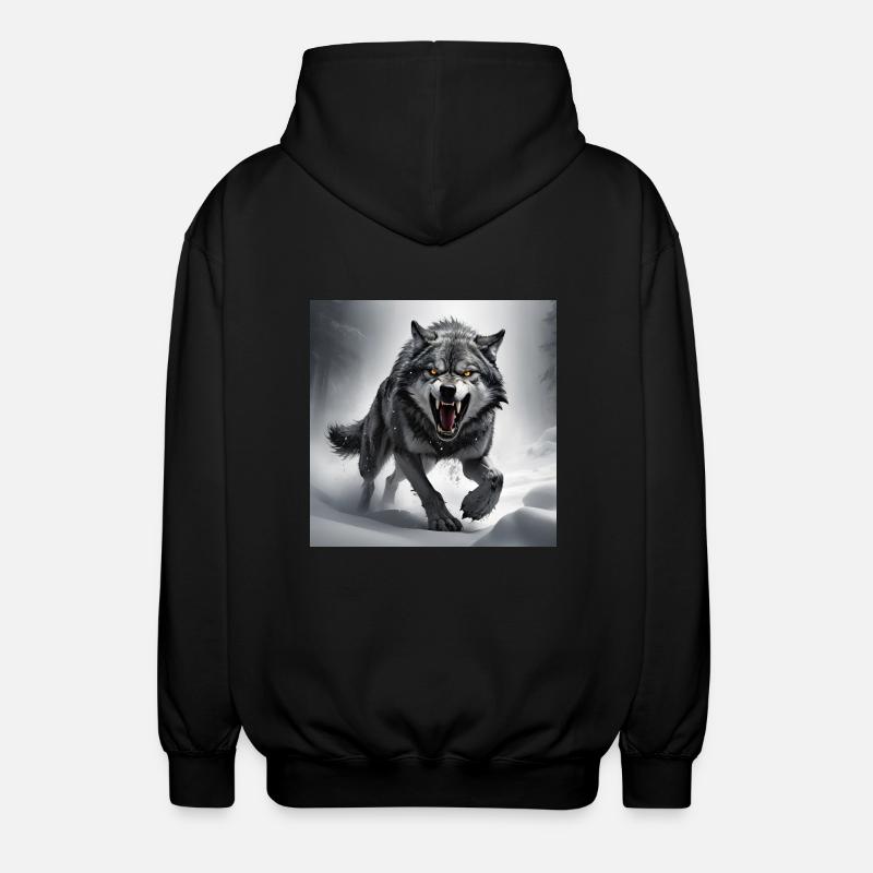wolf animal vector nature illustration design wild - Luvjacka unisex - svart
