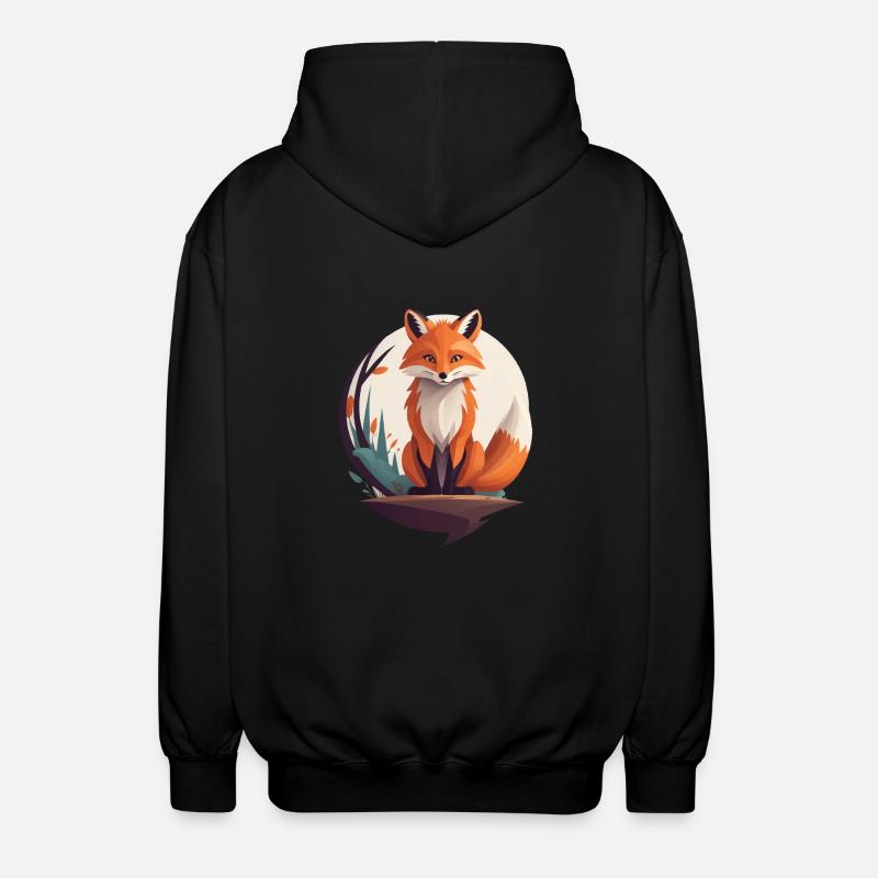 Fuchs - Unisex Kapuzenjacke - Schwarz