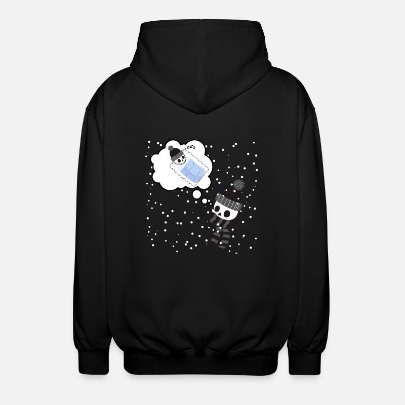 Warm thoughts during winter - Unisex Hooded Jacket - black