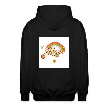 Retro Hippie Groovy Mama - Unisex Kapuzenjacke - Schwarz - Hinten - AI Model Male 185 light (185cm)