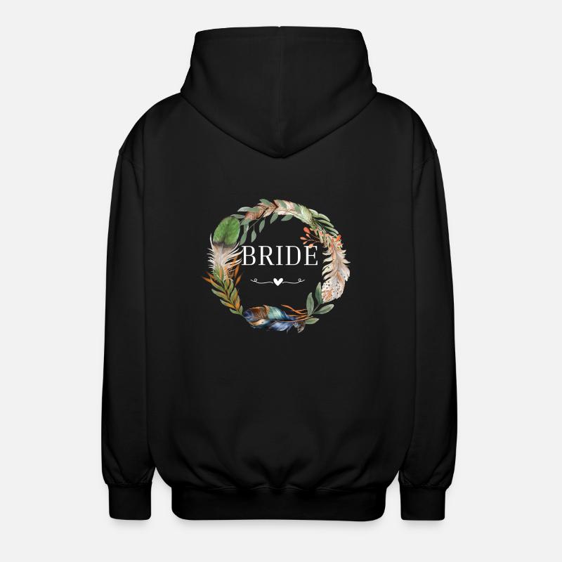 Bridle Wreath Boho Flowers - Unisex Hooded Jacket - black