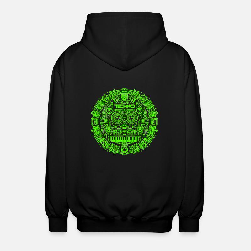 Techno Music Logo - Unisex Kapuzenjacke - Schwarz