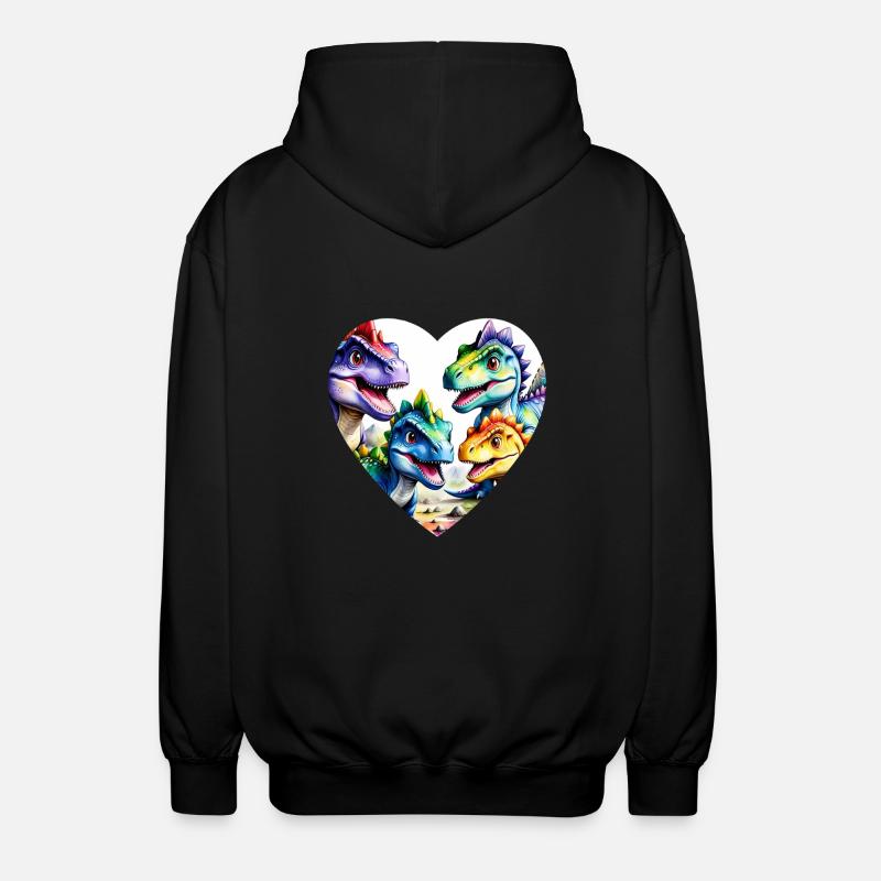 Dinosaurier Bunt - Unisex Kapuzenjacke - Schwarz