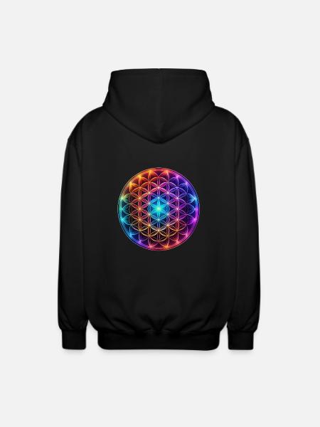 Blume des Lebens - Unisex Kapuzenjacke - Schwarz