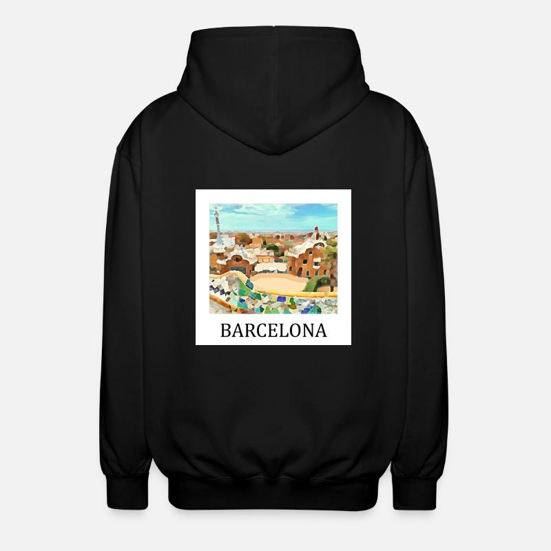 Parc Güell de Barcelone - Veste à capuche unisexe - noir