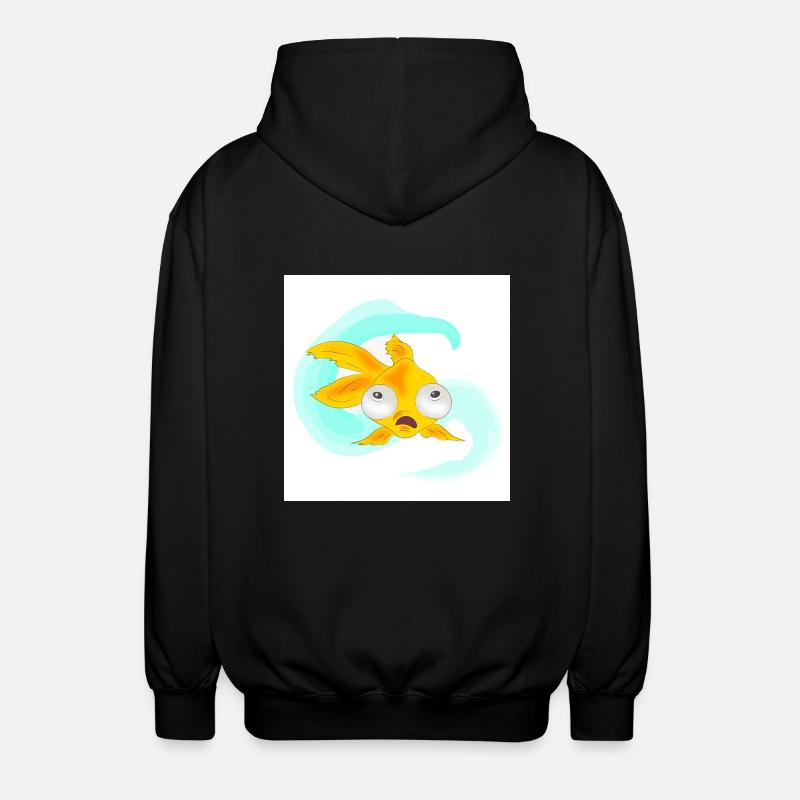 Fish with bulging eyes - Unisex Hooded Jacket - black