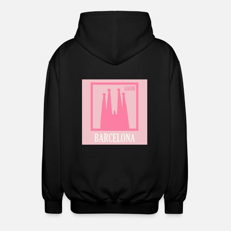 Barcelone rose - Veste à capuche unisexe - noir