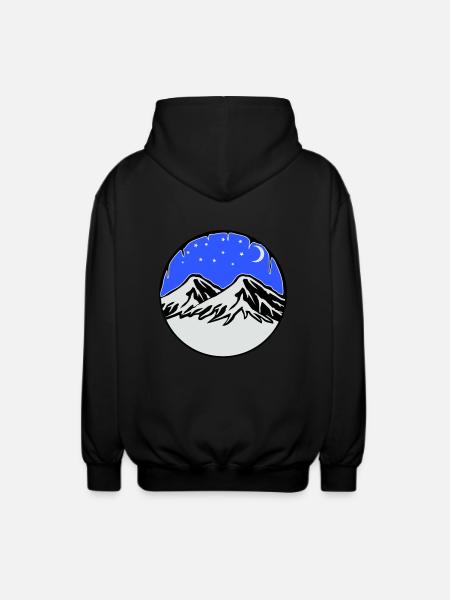Starry sky mountains - Unisex Hooded Jacket - black