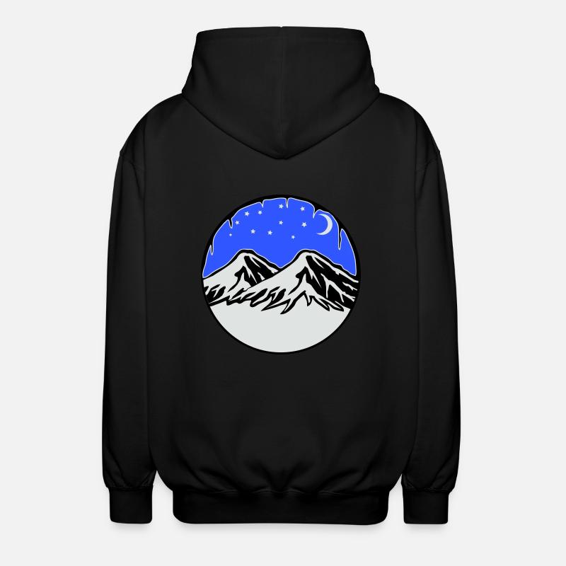 sternenhimmel berge - Unisex Kapuzenjacke - Schwarz