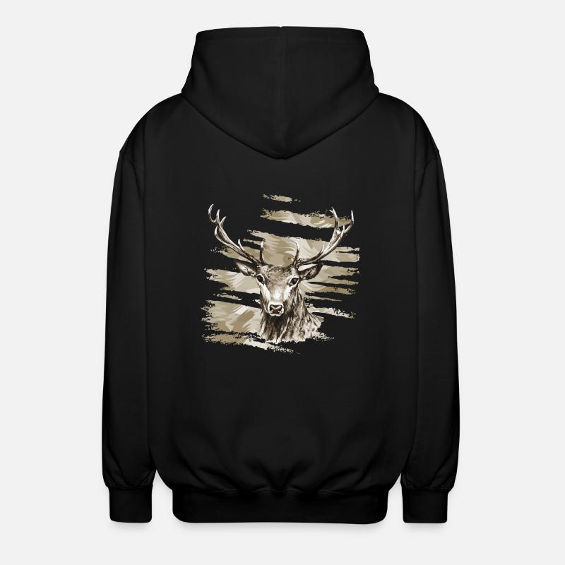 Cerf - Veste à capuche unisexe - noir