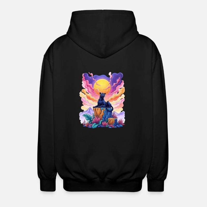 Panther on top - Unisex Hooded Jacket - black
