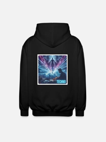 DJ mit Lasershow - Unisex Kapuzenjacke - Schwarz