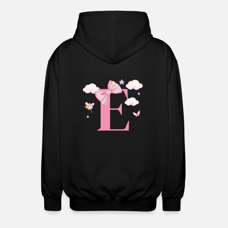 Lettre e rose nuages - Veste à capuche unisexe - noir