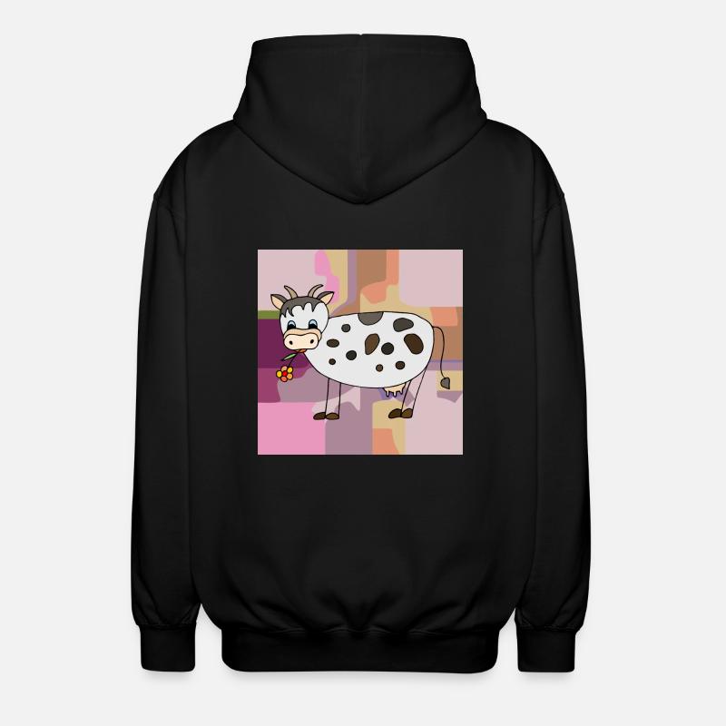 Kuh - Unisex Kapuzenjacke - Schwarz