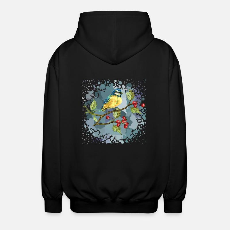 Bunter Vogel - Unisex Kapuzenjacke - Schwarz