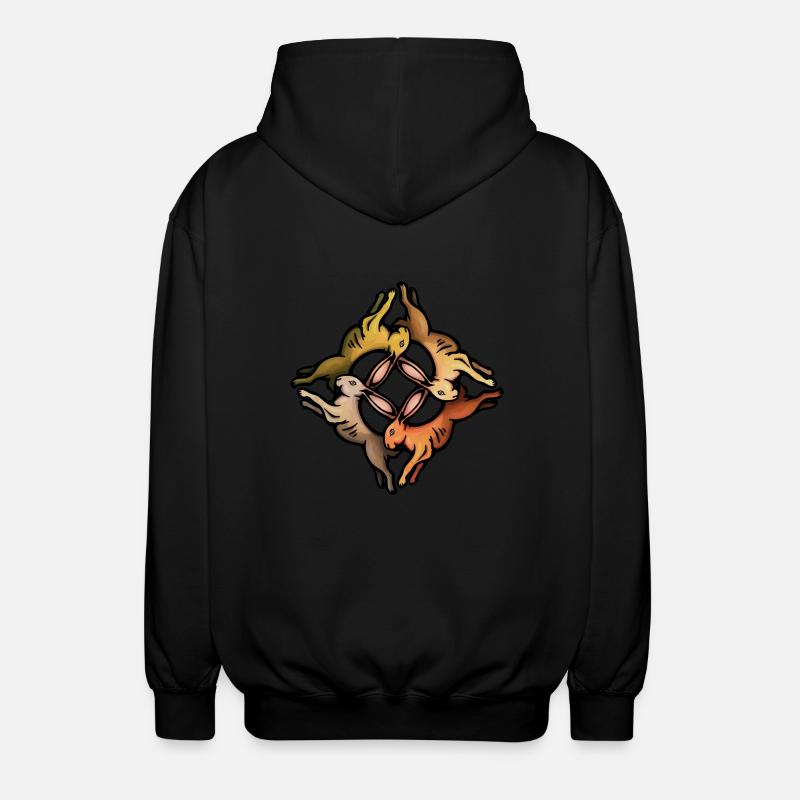 Vier Hasen - Unisex Kapuzenjacke - Schwarz