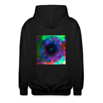 Y2k Psychedelisches Design - Unisex Kapuzenjacke - Schwarz - Hinten - AI Model Male 185 light (185cm)