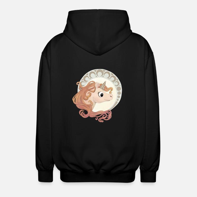 Elegantes Einhorn - Unisex Kapuzenjacke - Schwarz