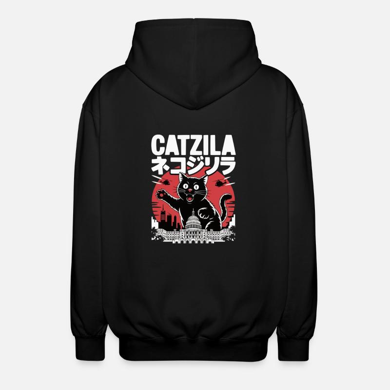 Catzilla Catzilla - Unisex Kapuzenjacke - Schwarz