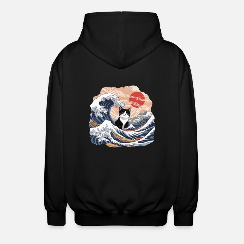 Vage Katze - Unisex Kapuzenjacke - Schwarz