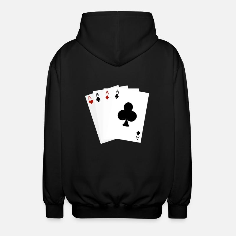 ace playing cards - Unisex Hooded Jacket - black
