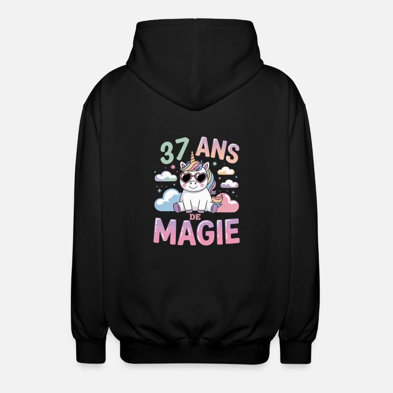 37 ans de magie - Veste à capuche unisexe - noir