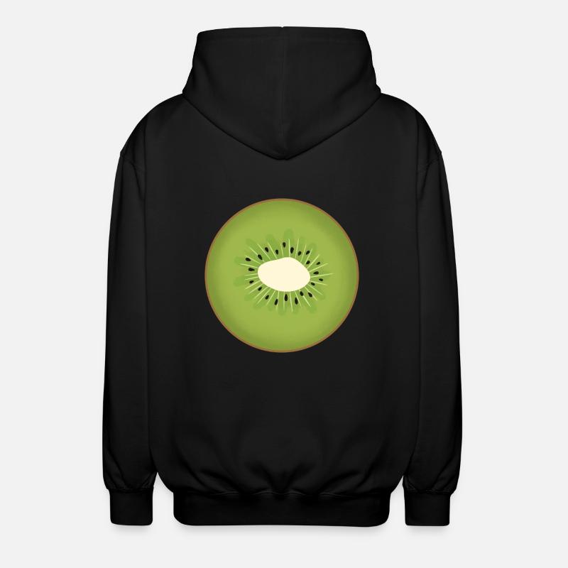 Kiwi-Schnitte - Unisex Kapuzenjacke - Schwarz