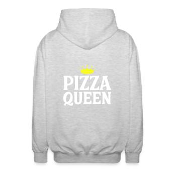Pizza Queen Lustiges Zitat - Unisex Kapuzenjacke - Hellgrau meliert - Hinten - AI Model Male 185 light (185cm)
