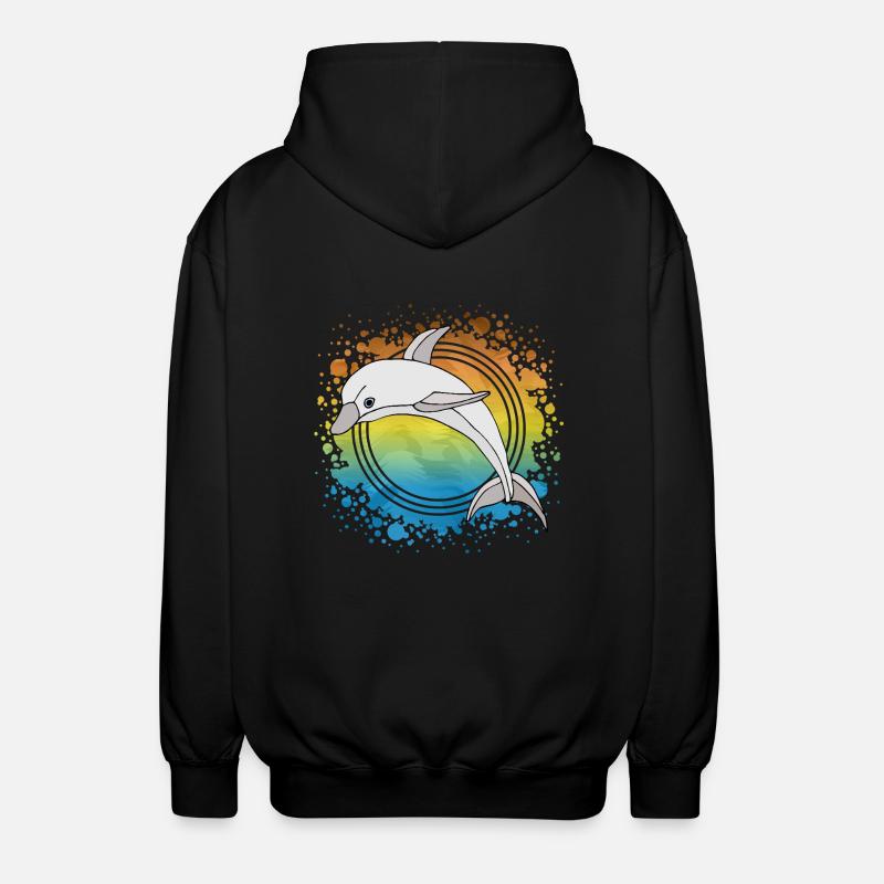 Delfin - Unisex Kapuzenjacke - Schwarz