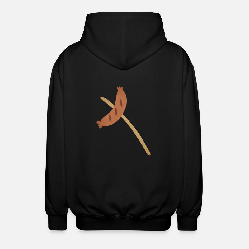 Bratwurst am Spieß - Unisex Kapuzenjacke - Schwarz