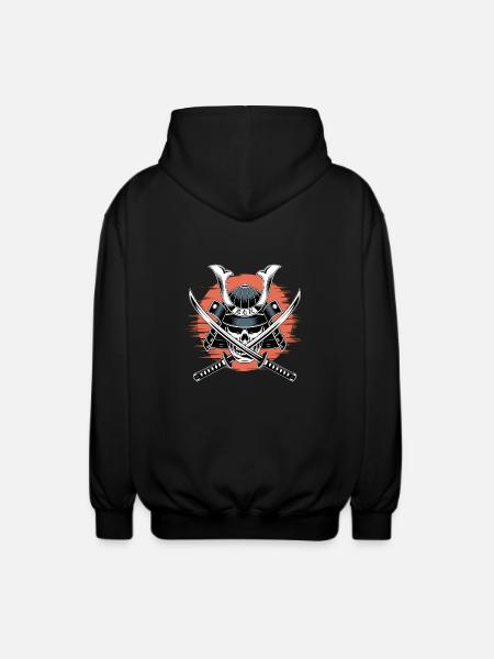 Japanese Samurai Warrior - Unisex Hooded Jacket - black