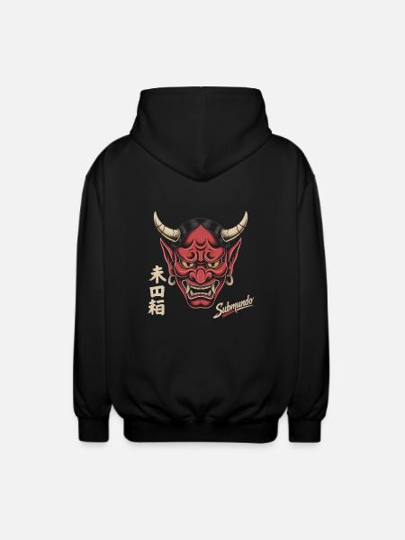 Japanese mask - Unisex Hooded Jacket - black