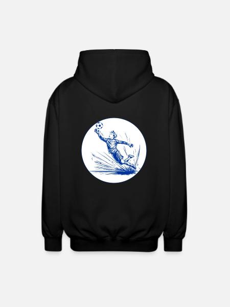 Goalkeeper (blue and white) - Unisex Hooded Jacket - black