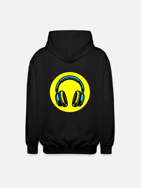Headphone icon music - Unisex Hooded Jacket - black