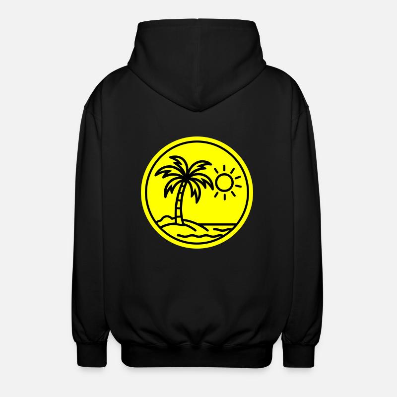 Plage de palmiers d’été - Veste à capuche unisexe - noir