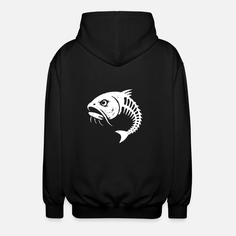 Fischgrate Sauer - Unisex Kapuzenjacke - Schwarz