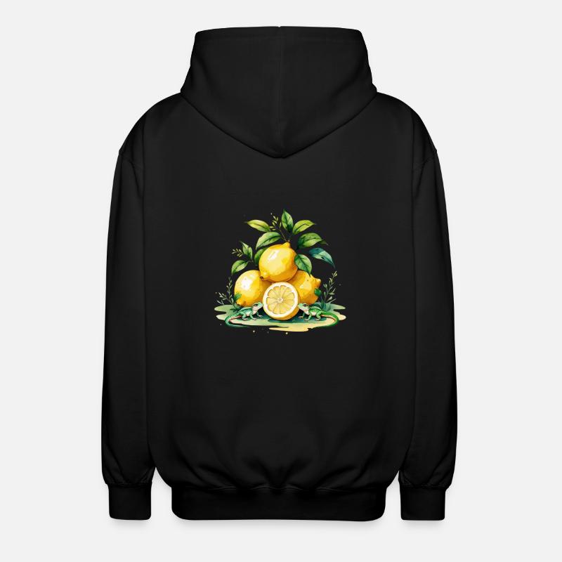 Lemons & Lizards - Fruit Meets Wilderness - Unisex Hooded Jacket - black